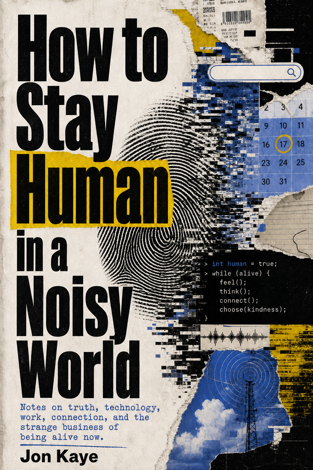 Book cover for How to Stay Human in a Noisy World by Jon Kaye